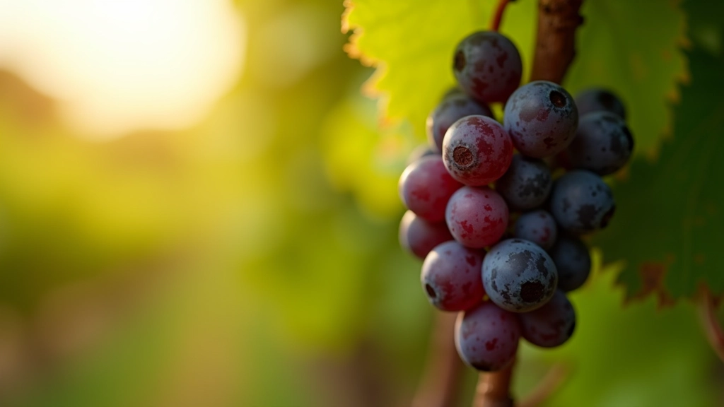 Close-up of grape vines in a Moravian vineyard